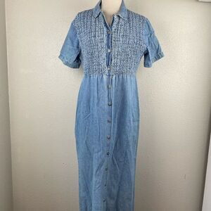 Studio Ease Denim Maxi Skirt Size 10 EUC